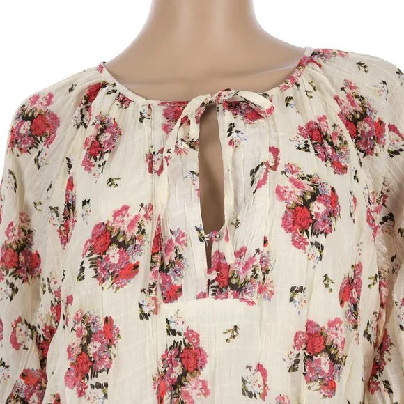 POL Floral Print Tiered Ruffle Trim Hem Mini Dress Large - Picture 6 of 9